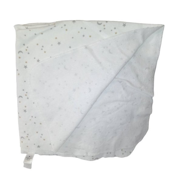 Child Of Mine Carter's Gray Gold Stars Moon Flannel Receiving Blanket 27" X 27" - Picture 3 of 4